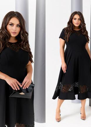 Ошатне плаття з мереживом французької довжини кольори: чорний, хакі, марсала, гірчиця5 фото
