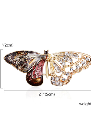 Ніжна брошка брошка метелик зі стразами2 фото