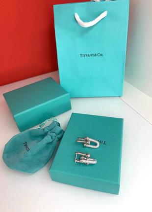 Серьги с цирконием, посеребрение, в брендовой упаковке