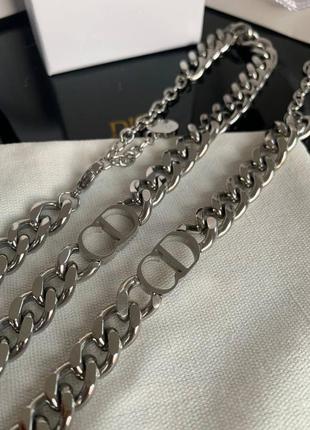 Набір з 2-х виробів: підвіска ланцюг і ланцюг браслет, сріблення, в упаковці брендового3 фото