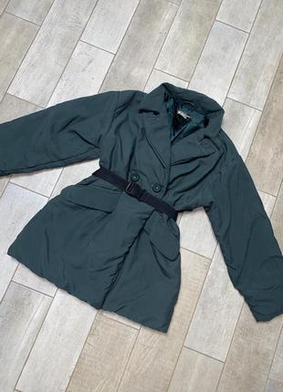 Зелёная демисезонная куртка в стиле prada,объёмная куртка(21)
