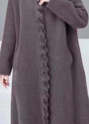 Шикарное пальто с шерстью альпаки и отделкой из норки турция ☝️☝️☝️