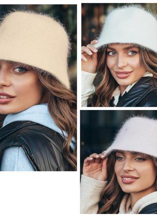 Ангоровая панама з флісовою підкладкою жіноча