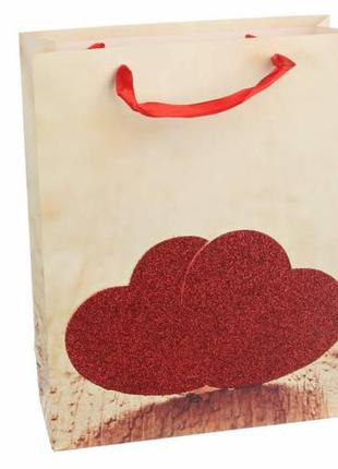Подарочные пакеты "tender love" с сердечком (м) 32*26*10 см (упаковка 12 шт)