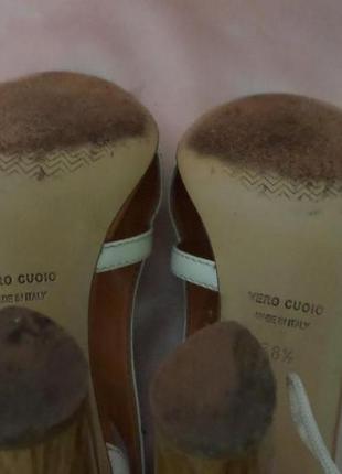 Итальянские кожаные босоножки на высоком каблуке(размер38)5 фото