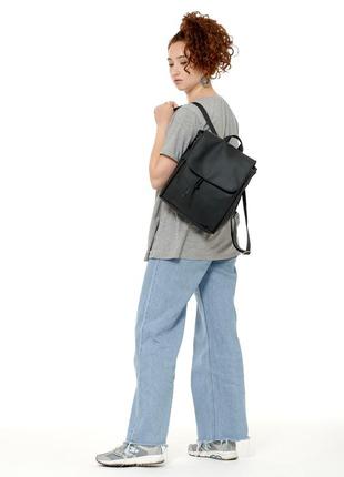 Подростковый удобный черный рюкзак вместительный и практичный2 фото