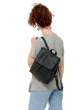 Подростковый удобный черный рюкзак вместительный и практичный1 фото
