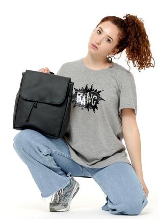Подростковый удобный черный рюкзак вместительный и практичный9 фото