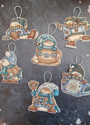 Набір новорічних прикрас, ялинкова іграшка ручної роботи, новорічний декор hand made