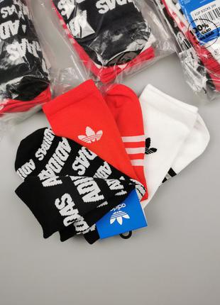 Високі шкарпетки adidas originals thin mini all over print 3 pack white оригінальні