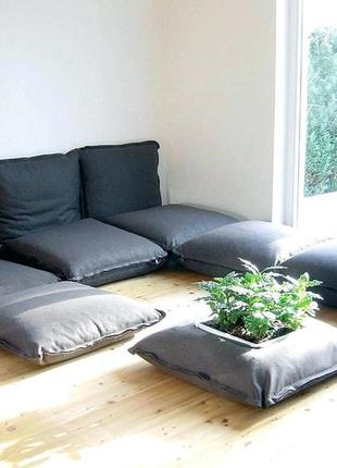 Комплект из 3-х серых чехлов на мебельные подушки