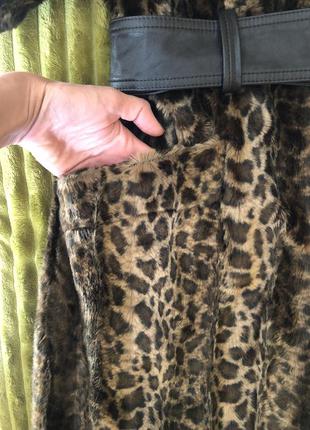 Пальто экошуба в принт леопард novelti2 фото