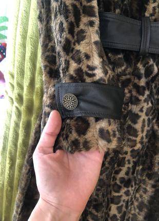 Пальто экошуба в принт леопард novelti3 фото