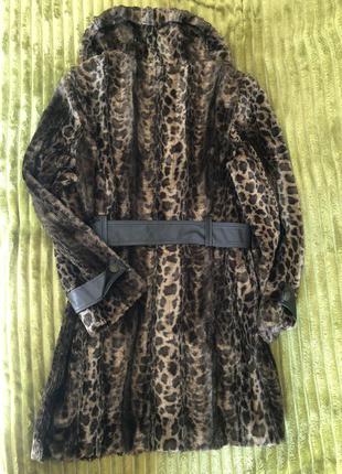 Пальто экошуба в принт леопард novelti4 фото