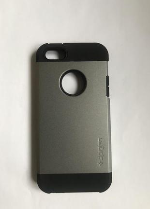 Чехол spigen sgp для iphone 5/5s.  серебристый темный 2