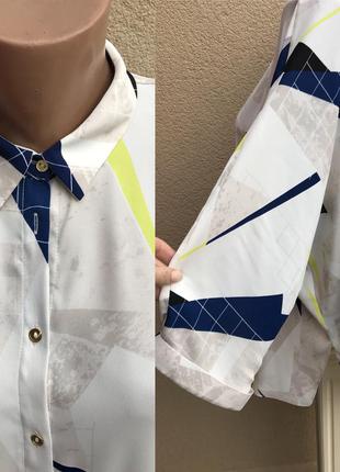 Ассиметричная рубашка ,блуза удлиненная по боку,туника,большой размер.river island2 фото