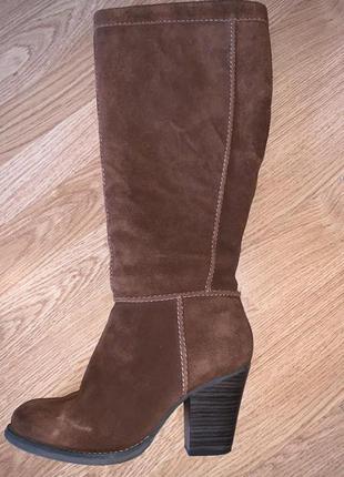 Замшевые зимние сапоги на меху marco tozzi