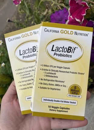 Пробиотик жкт лактобиф lactobif probiotics 10 capsules california gold nutrition1 фото