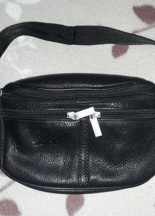 Шкіряна сумка бананка.enzo