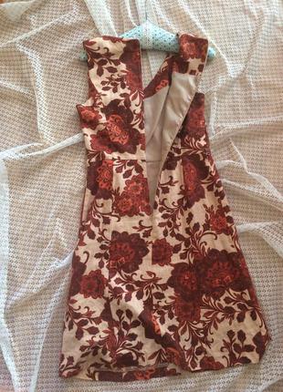 Льняное шикарное платье в цветы tu6 фото