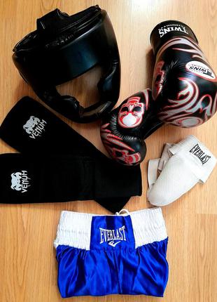 Шолом, рукавички, захист для кікбоксингу, боксу єдиноборств на 9-13років