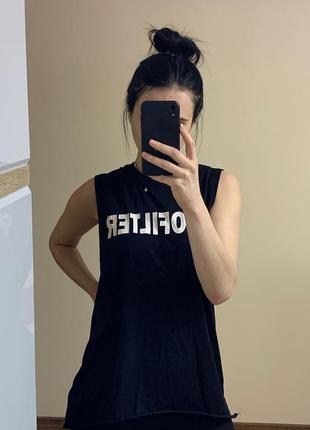 Подовжена футболка, майка з написом