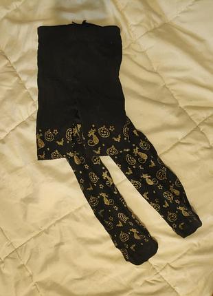 Чорні капронові колготки з малюнком на хэлоуин.