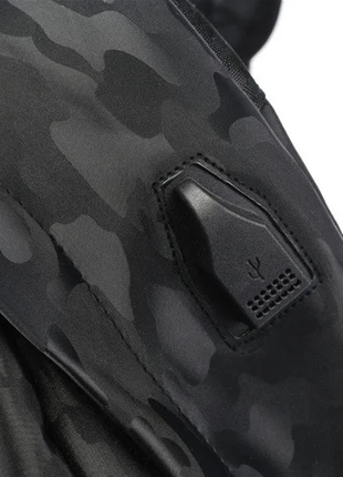 Мужской кожаный черный рюкзак чоловічий ранец портфель сумка с usb8 фото