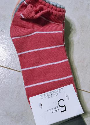 Бавовняні шкарпетки на дівчинку, 5 пар упаковка