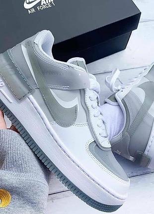 Кроссовки nike air force shadow grey white