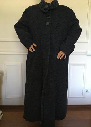 Оригинальное женское пальто темно-синего цвета. размер 5хl. луганск