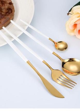 Набір столових приладів kitchen білий на 4 персони
