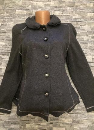 Стильный пиджак .пиджак ,вязанный трикотаж .,с добавлением блестящей нити , размер 52-54