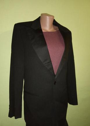 Вовняний піджак, жакет з атласними лацканами 50,52 рр