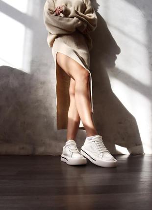 Macro re-nylon brushed leather sneakers white кросівки кросівки8 фото