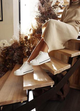 Macro re-nylon brushed leather sneakers white кросівки кросівки
