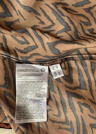 Сатиновая миди юбка с анималистический принт типа зебры4 фото