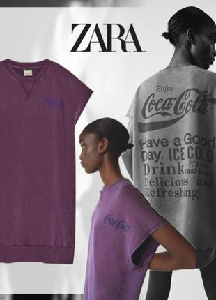 Zara тепле плаття туніка coca cola трехнитка розмір оверсайз s нове