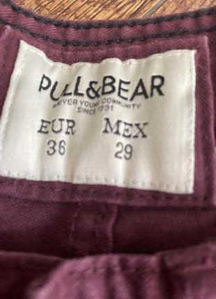 Джинсы бордовые pull&bear5 фото