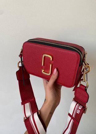 Marc jacobs snapshot cherry брендовая вишнёвая стильная женская мини сумочка жіноча вишнева червона шикарна міні сумочка