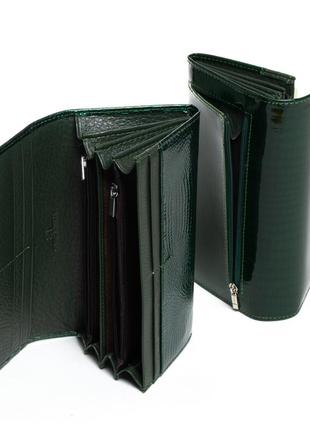 Кошелек кожаный легкий на магните sergio torretti портмоне натуральная кожа женский лак гаманець st