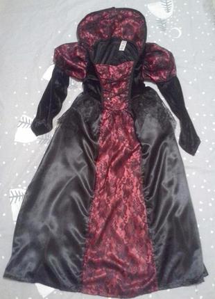 Королева ночі, вампірка шикарний новий карнавальний костюм 10-11 років matalan