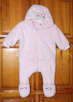 Теплый человечек, комбинезон махровый f&f на 0-3 месяца