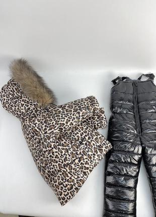 Зимовий костюм тигровий для дівчаток до -30 морозу куртка та штани