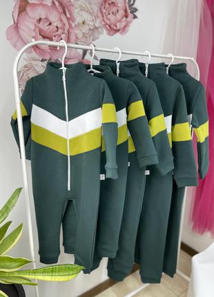 Теплий на флісі суцільний комбінезон під шию