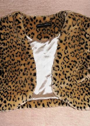 Леопардовое плюшевое болеро, 44-46 р.