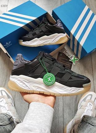 Мужские кроссовки white adidas niteball black4 фото