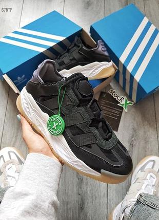 Мужские кроссовки white adidas niteball black3 фото