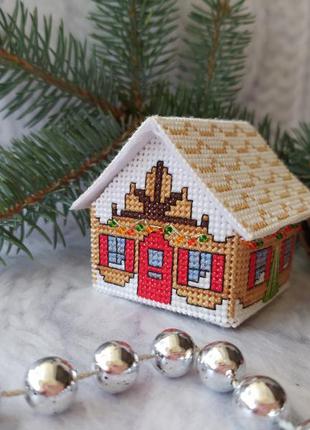 Новогодний сувенир, украшение на елку, елочная игрушка дом hand made2 фото