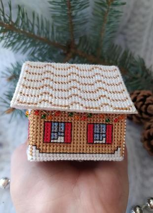 Новорічний сувенір, прикраса на ялинку, ялинкова іграшка будинок hand made